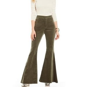 Chelsea and Violet retro corduroy flare olive pant